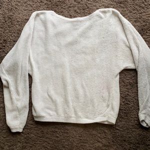 White cozy knit sweater